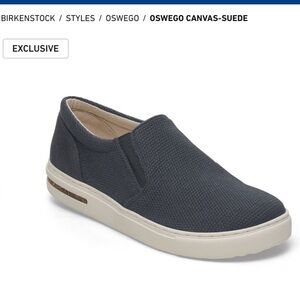 Birkenstock Oswego Canvas-Suede Men's Slip-Ons - Midnight Blue - Size 46